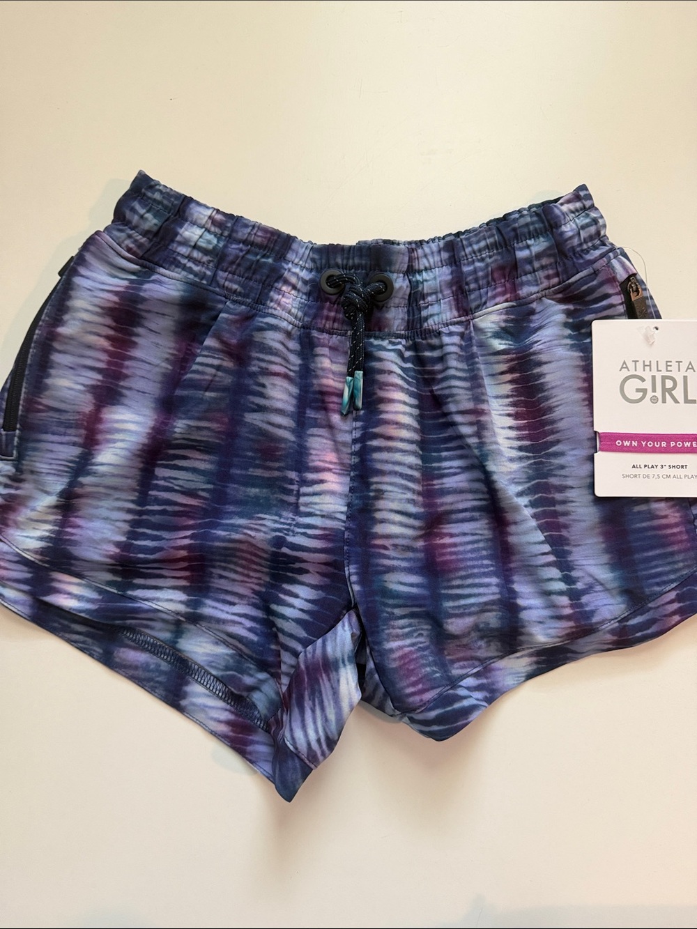 Athleta Purple and Blue Tie-Dye Girls' Athletic Shorts
